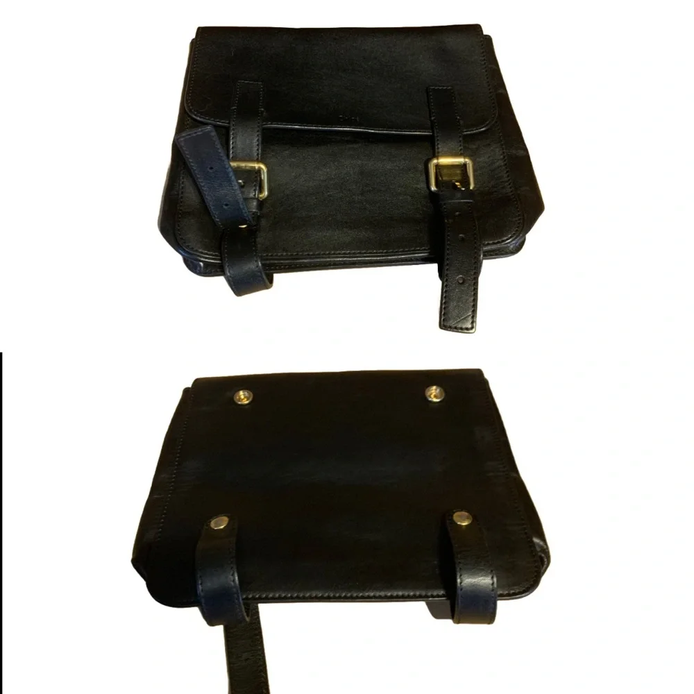 CHLOE FRONT POCKET TOTE BAG IN BROWN & BLACK LEATHER W/DETACHABLE POUCH